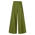 thumbnail image 4 of Baqcunre Women's Solid High-Waisted Slim Pleated Pants with Pockets Relaxed Size S-5XL,Womens Fashion Wide Leg Pants Woman Flare Pants for Women Women's Pants Army Green, 4 of 5