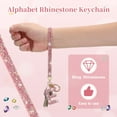 thumbnail image 3 of Initial Letter Keychain for Women, Rhinestone Alphabet Y Key Chain Sparkly Keychain Charm with Heart for Backpack Handbag Car Key Accessories Lanyard, Pink, 3 of 7