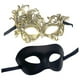 thumbnail image 5 of 2 máscaras de disfraces para mujeres y hombres, máscara cómoda para baile de graduación, máscara de Mardi Gras para festivales de vacaciones, noche, dorado y negro Salvador Vestuario de vestuario, 5 of 9
