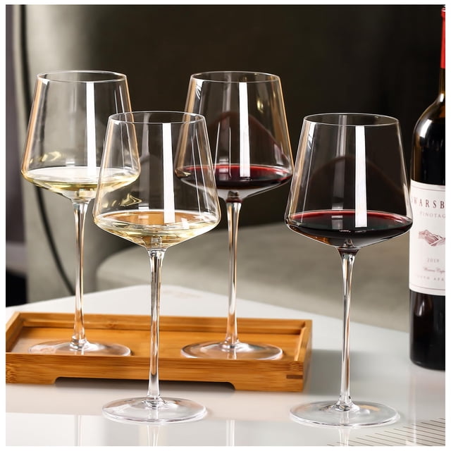 Juego de 4 copas de vino tinto Physkoa, cristal sin plomo de 530 ml