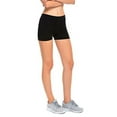 thumbnail image 3 of Gilbins 2 Pack Women's Seamless Stretch Yoga Exercise Shorts Black, 3 of 4