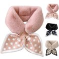 thumbnail image 4 of AWZXDE Winter Women Knitted Pattern Collar Warm Scarf Stylish Versatile Neck Warmer Khaki, 4 of 4