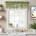 thumbnail image 2 of Sage Green Valance Curtain Gradient Ripple Window Valances Rod Pocket Short Curtains Window Treatments for Kitchen Bedroom Bathroom Laundry 56" x 16", 2 of 9