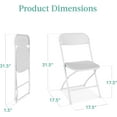 thumbnail image 2 of FCYNMF Set of 4 Folding Chairs, Heavy-Duty Plastic & Steel Frame, Portable Indoor/Outdoor Chairs with 350lbs Capacity & Non-Slip Feet for Events, Parties, Home, Garden, Yard - White, 2 of 7