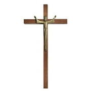 Christian Brands M22-G10 10 in. Walnut Finish Cross with Antiques Gold Chaplet Maple Risen ChristPack of 3