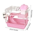 thumbnail image 3 of Hamster House,Acrylic Hamster Cage 11x8x10 inch Transparent Small Animal Habitat with Ventilation Holes for Hamsters Gerbils Mice Indoor Pet Enclosure(Pink), 3 of 6