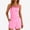 Pink, variant on Carlikeit Women's 2 Piece Striped Lounge Set with Spaghetti Strap Tank Top and High Waist Wide Leg Shorts with Pockets