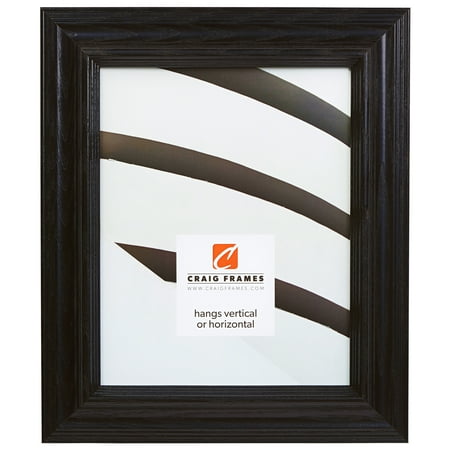 Craig Frames Wiltshire 262, Traditional Black Solid Wood Picture Frame, 8.5 x 11 Inch