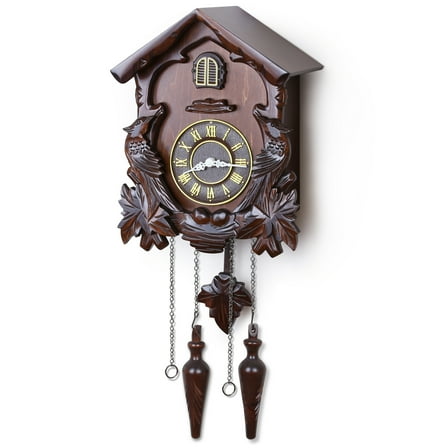 Kendal Cuckoo Clock Large Vintage Wall Clock Handcrafted Wood Cuckoo Clock House Home Decor with Singing Bird & Birds Live in Tree Houses Decoration MX222