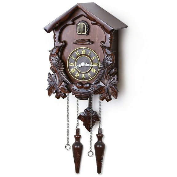 Kendal Cuckoo Clock Large Vintage Wall Clock Handcrafted Wood Cuckoo Clock House Home Decor with Singing Bird & Birds Live in Tree Houses Decoration MX222