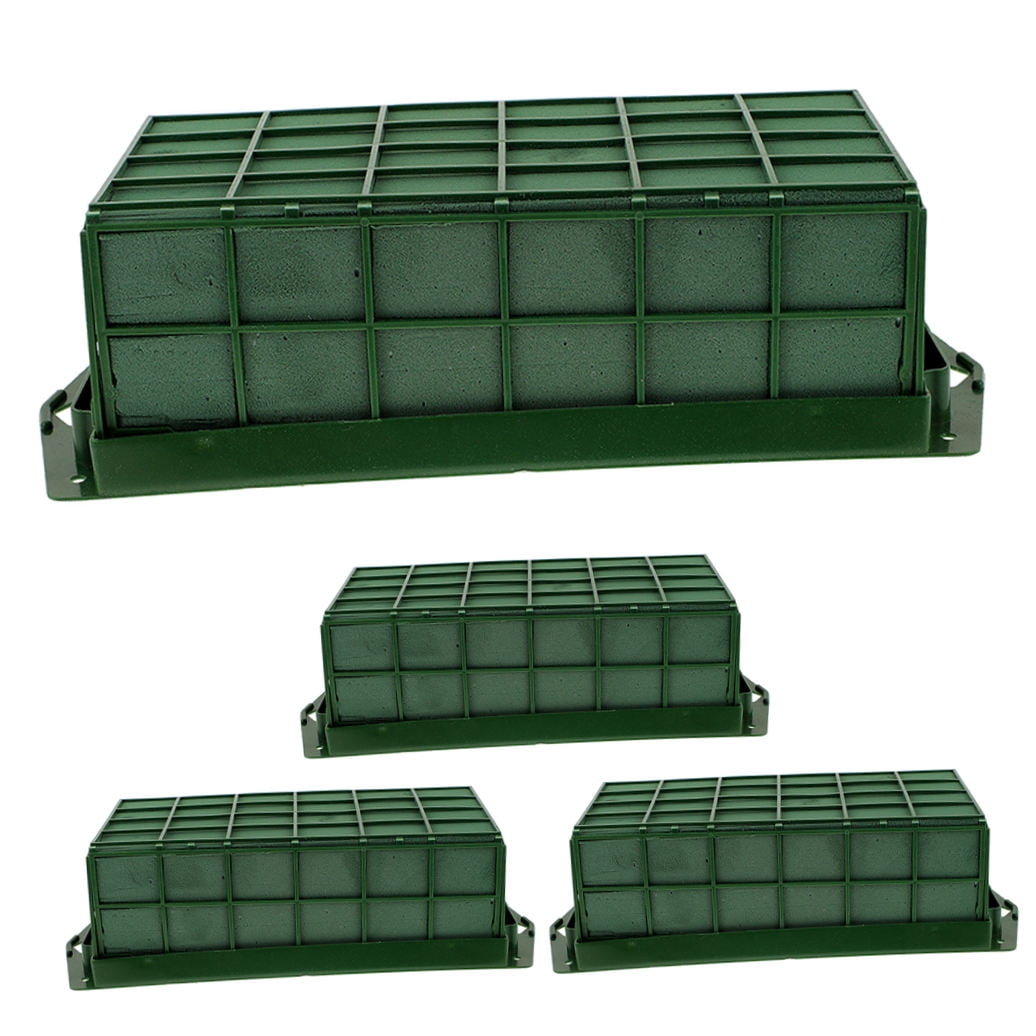 NIYANGLE Flower Arrangement Tools Floral Foam Cage Green Flower Arrangement Beginners 4Pcs