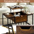 thumbnail image 6 of LIVIZA Modern Lift Top Coffee Table with Hidden Compartment, Rectangle Center Table for Living Room，Rustic Brown, 6 of 11