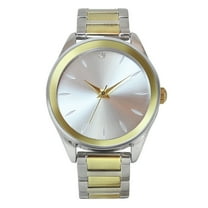 Time and Tru Women's Two Tone Gold Tone Metallized Bezel Bracelet Wristwatch, 34mm