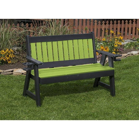 4ft Poly Lumber Mission Porch Bench With Cupholder Arms Walmart Com