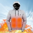 thumbnail image 4 of Yibooy Men Women USB Rechargeable 3 Heat Level 5 Heated Zone Heating Hoody (Grey M), 4 of 8