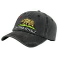 thumbnail image 2 of California Bear Hats for Women Men, Distressed Cotton Adjustable Embroidered Cali Republic State Flag Baseball Cap, 2 of 6
