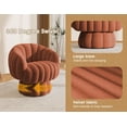 thumbnail image 5 of Mid Century Modern 360 Degree Barrel Swivel Accent Sofa Chair,Fluffy Velvet Fabric Lounge Wide Upholstered Pumpkin Reading Chair, Round Cloud Armchair for Living Room,Bedroom,Vanity(Burnt Orange), 5 of 6