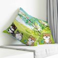 thumbnail image 3 of Japanese Aquatian Dogs Pillow Covers 26x26 Inch Decorative Throw Pillow Cover, Cute Cats Spring Green Trees Hills Sofa Pillowcases Accent Cushion Case Home Decor Bedroom Living Room, 3 of 6