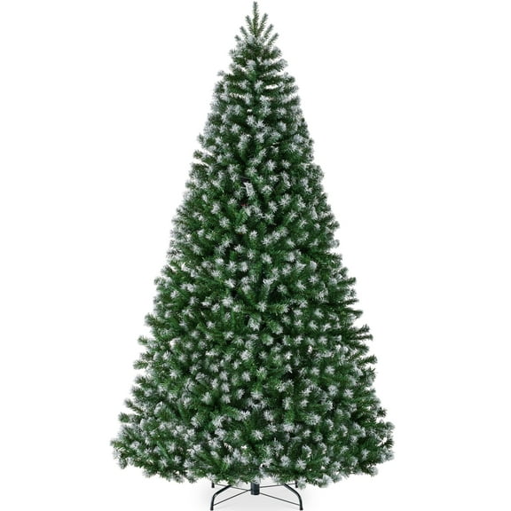 Best Choice Products Artificial Frosted Christmas Tree, 9ft Premium Unlit Spruce Design, Dense Branches - Green Spruce
