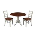 thumbnail image 1 of International Concepts K12-42DP-C617 Table Double Feuille avec 2 Chaises Emily&amp;44; - Amande, 1 of 1