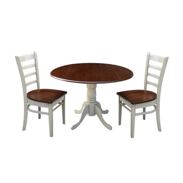 International Concepts K12-42DP-C617 Table Double Feuille avec 2 Chaises Emily&44; - Amande