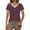 Red, variant on OSOLU Solid Color Women Casual V-Neck T-Shirt Short Sleeve Tshirts Tee Summer Fall Tops For Everyday Wear Basic Tee Versatile Tops Leisure Women Tops Dressy Casual