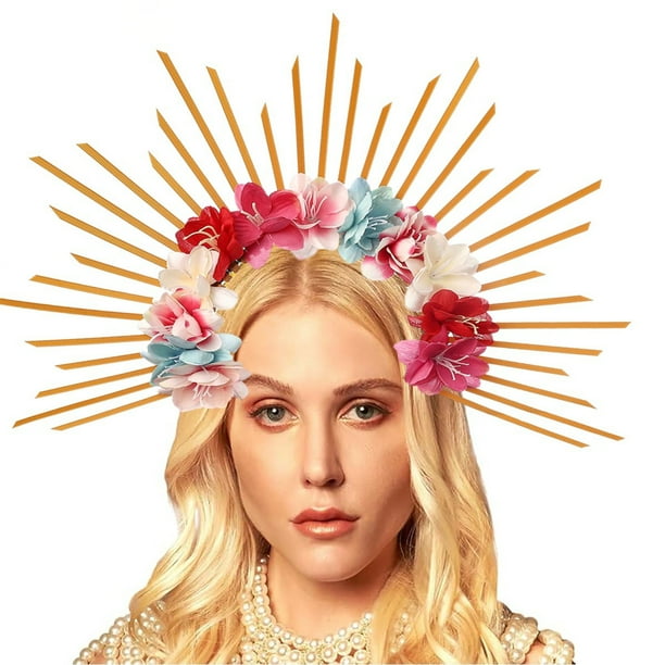 Decoración de Halloween, regalos de Halloween, accesorios de Halloween, adorno de calavera para los muertos, aros para el pelo del festival de fantasmas, diademas de rosas teñidas del festival de fant