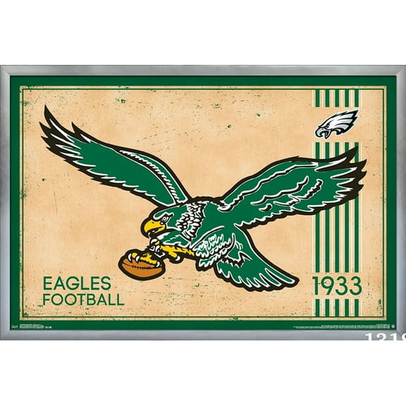NFL Philadelphia Eagles - Retro Logo 14 Wall Poster, 22.375" x 34", Framed