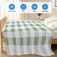 thumbnail image 4 of Sage Green Checkered Cooling Blanket, Lightweight Breathable Summer Throw Blanket with Double Sided Cold Effect, Green White Buffalo Plaid Picnic Beach Blankets Bed Sheet for Hot Sleepers 30"x40", 4 of 8