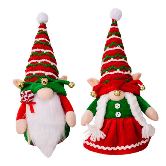 2pcs/lot 11in Christmas GnomesTabletop Ornaments, Christmas Elf Decoration Santa Ornament Indoor for Christmas Decor Gnomes Plush Collectible Figurine