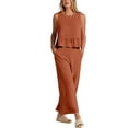 thumbnail image 3 of Coduop Women 2 Piece Outfit Sets Sleeveless Tank Top and Wide Leg Pants Suit Lounge Matching Set, 3 of 5