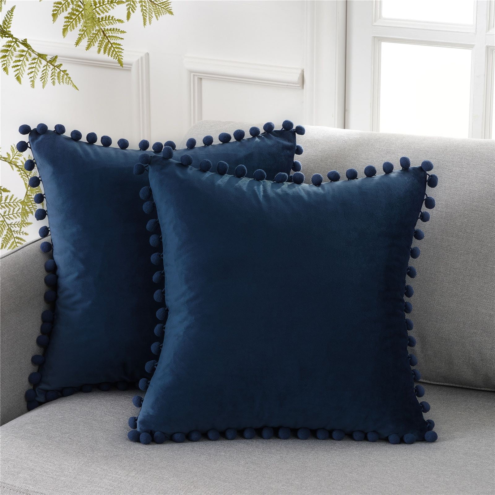 Solid Bright Color Grids Checks Pillow Case Home Sofa Soft Velvet Cushion Cover 