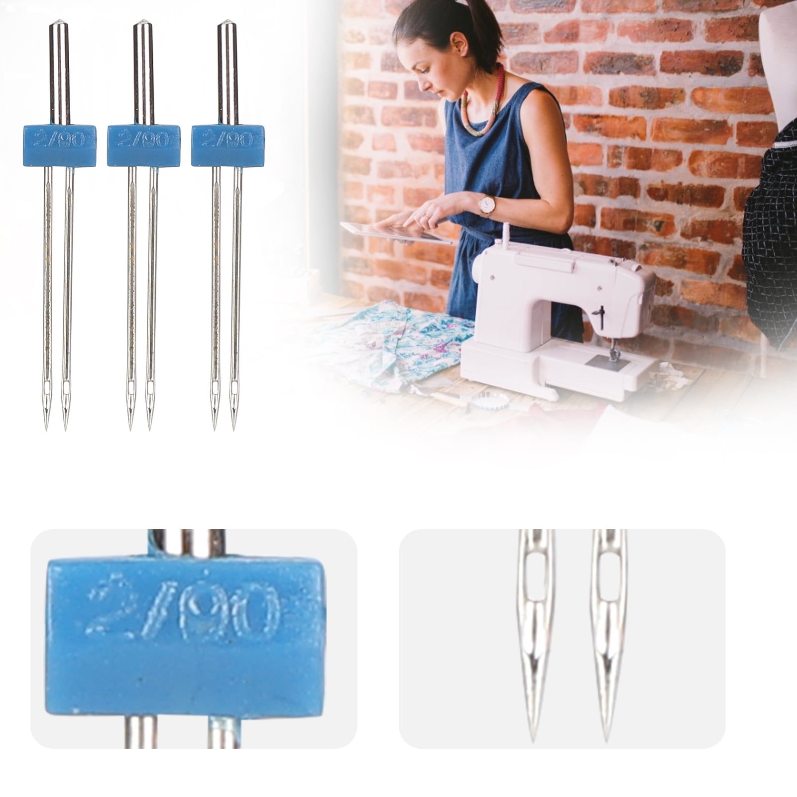 Henmomu Sewing Machine Needle, Sewing Accessories Double Needles Pins