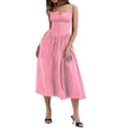 thumbnail image 3 of Coduop Women Boho Floral Maxi Dress Sleeveless Square Neck Backless Swing Dress Beach Sundress, 3 of 9