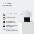 thumbnail image 3 of Brightech Duke 9" Ceramic LED Desk Lamp With Glossy Black Base and White Shade, 3 of 4