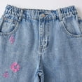 thumbnail image 6 of Byoo Floral Embroidered Jeans for Big Girls High Waist Straight Leg Casual Trousers Loose Fit Comfortable Denim Pants, 6 of 9