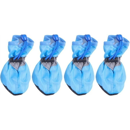 Socks Dog Shoes  Dog Boots Paw Protectors Adjustable Drawstring Dog Boots All Seasons Pet Booties Anti- Breathable Dog Boots for Small Medium Dogs (Blue) PuppySummer Socks