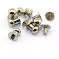 thumbnail image 2 of 30 Pack Silver Round Head Button Stud Slotted Screws 8x10x10mm Chicago Screws Nail Rivet for DIY Leather Craft, 2 of 4