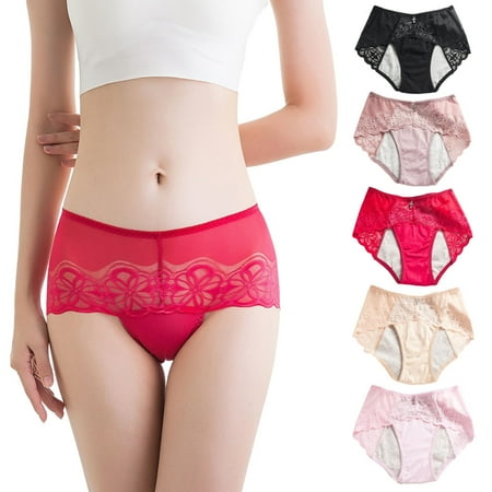 Valcatch 5 Pack Women Underwear High Waist Cotton Briefs Ladies Panties Tummy Control Panty Full Coverage