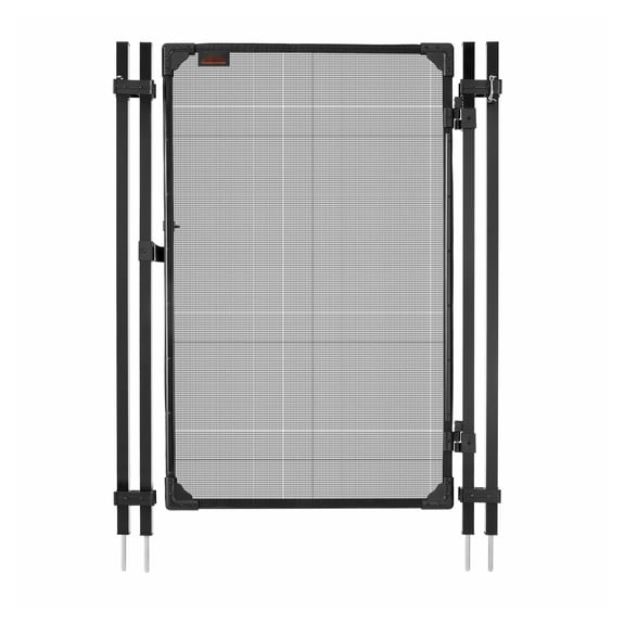 Pool Fence Gate 4x2.5 ft - Inground Pool Gate with Metal Frame & Self-Closing Latch - Outdoor Security Fence Door Kit - Black