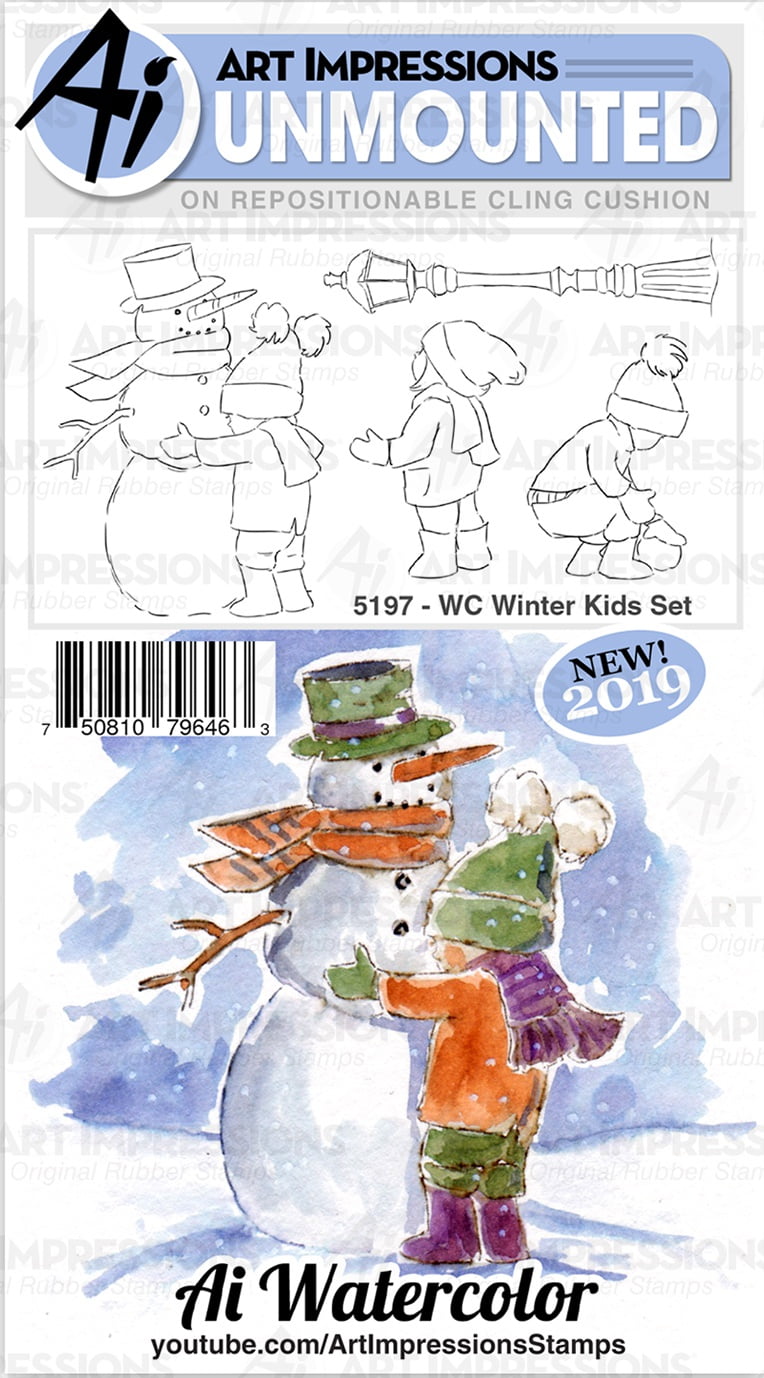 Art Impressions Watercolor Cling Rubber Stamps-Wc Winter Kids | Walmart Canada