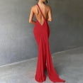 thumbnail image 6 of Ynynloco Wedding Guest Dresses for Women One Shoulder Sleeveless Corset Pleated Backless Maxi Dress for Elegant Party Cocktail, 6 of 7
