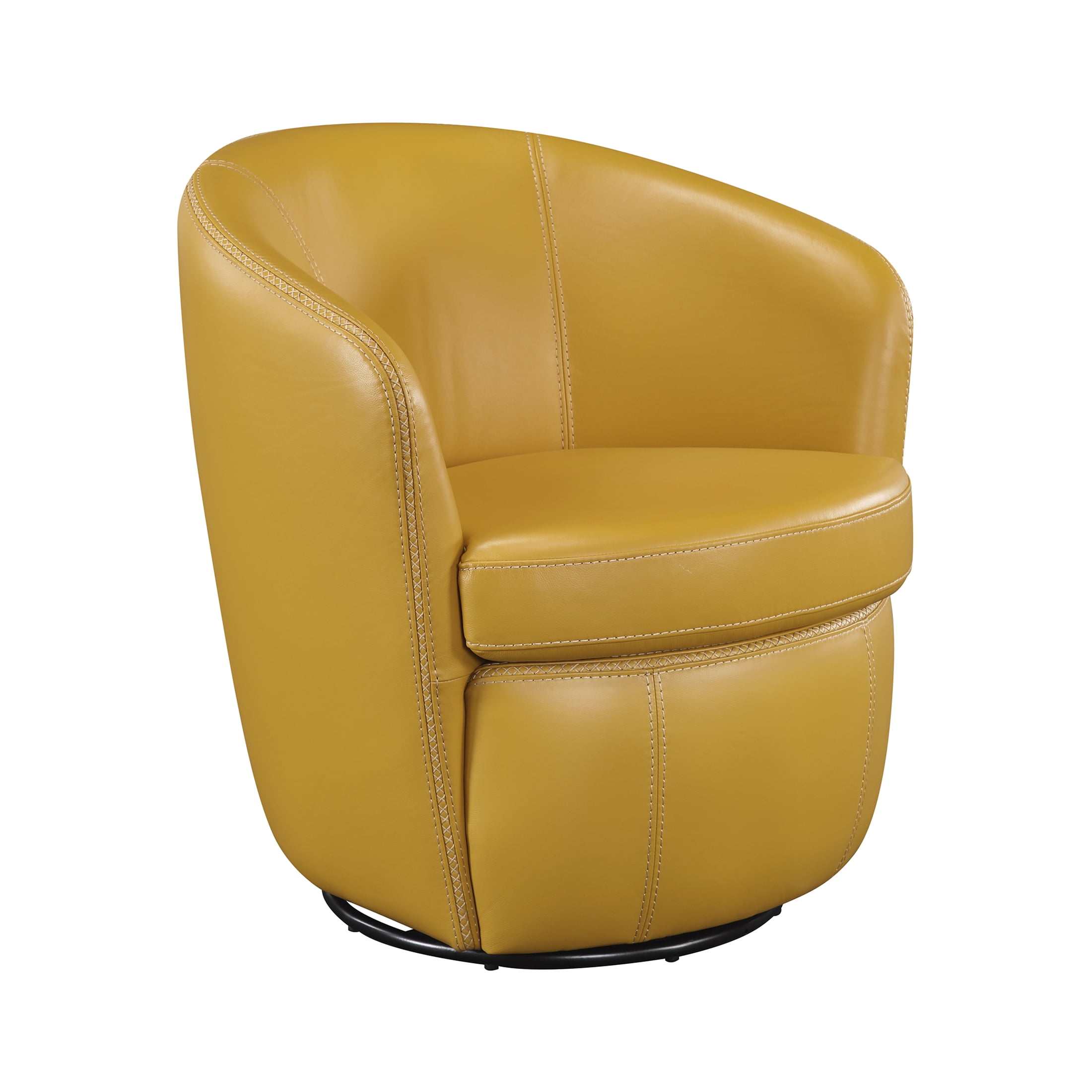 OakvillePark Evercliff Leather Swivel Chair, Yellow
