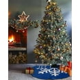 thumbnail image 3 of Navy Blue Snowflake Christmas Christmas Tree Skirt 48 Inches Large Christmas Skirt Tree, Hello Winter Snowflake Tree Skirt Christmas Decorations for Fireplace Party Holidays Indoor Outdoor, 3 of 7