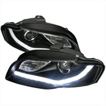 Spec-D Tuning LED Black Projector Headlights Compatible with 2006-2008 Audi A4 All, Left   Right Pair Headlamps Assembly