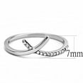 thumbnail image 2 of Womens Silver Rings High polished (no plating) 316L Stainless Steel Ring with AAA Grade CZ in Clear DA154, 2 of 5