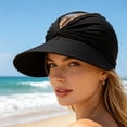thumbnail image 2 of Homellea Women's UPF 50+ UV Protection Sun Visor Hat,Wide Brim UV Protection and Waterproof Hat, Lightweight Foldable Ponytail Beach Cap for Golf Hiking, 2 of 7