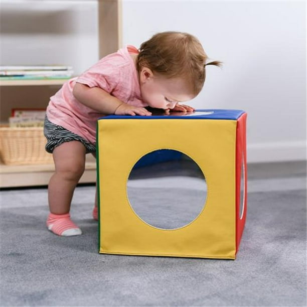 ECR4Kids SoftZone Mirror CubeFoam Sensory Toy for Baby Play & SelfDiscovery