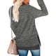 thumbnail image 4 of Blusa Manga Larga Bloqueo de Color Cuello Redondo Abertura Lateral Tops Básicos Cómodos para Mujer, 4 of 6