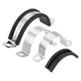 thumbnail image 5 of Uxcell 16Pack 32mm Cable Clamps, Stainless Steel Rubber Cushioned U-Tube Strap Clamp, 5 of 5